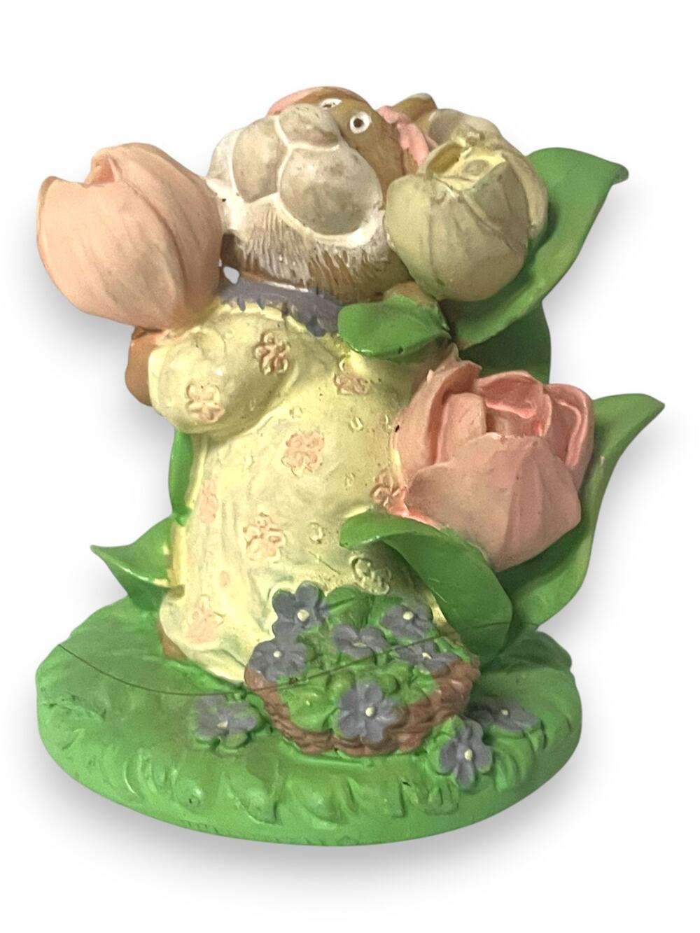 Snugglebumps #14003 Bunny Easter Spring Flowers Figurine Russell Berrie EUC